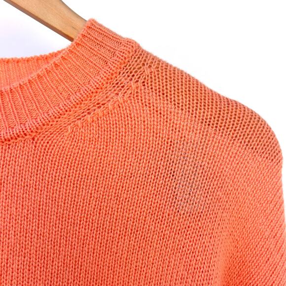 Jil Sander Drop Tail Long Oversized Sweater Small Pink Peach Jumper Crewneck - Picture 8 of 9